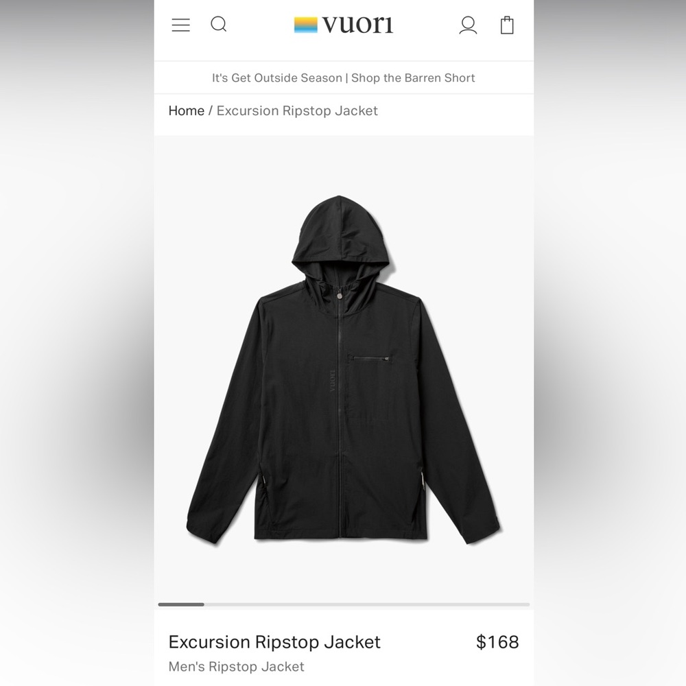 VUORI Excursion Ripstop Jacket
Men's Ripstop Jacket SIZE XXL